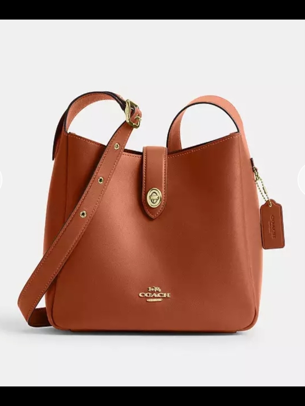 Coach Leather Shoulder Bag in Saddle/Tan Brown